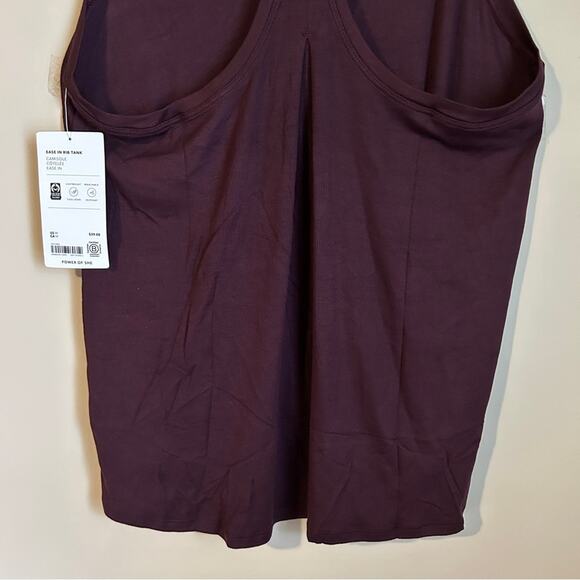 Athleta Maroon “Ease In Rib Tank” Racerback Breathable Workout Top Size Medium - Picture 11 of 16